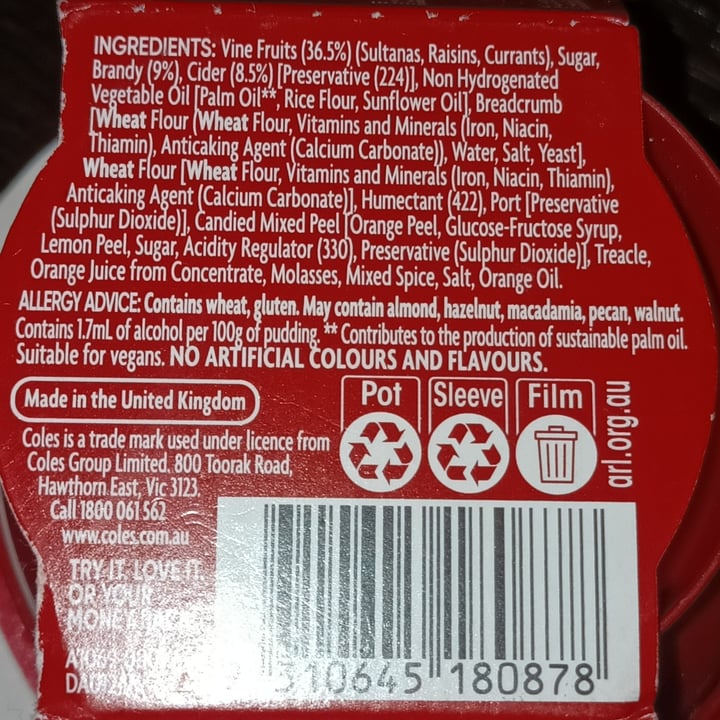 photo of Coles Christmas Matured Pudding shared by @tardisco on  10 Oct 2025 - review