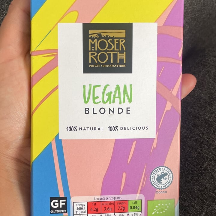 photo of Moser Roth Blonde Vegan Chocolate shared by @mimarani on  24 Aug 2023 - review