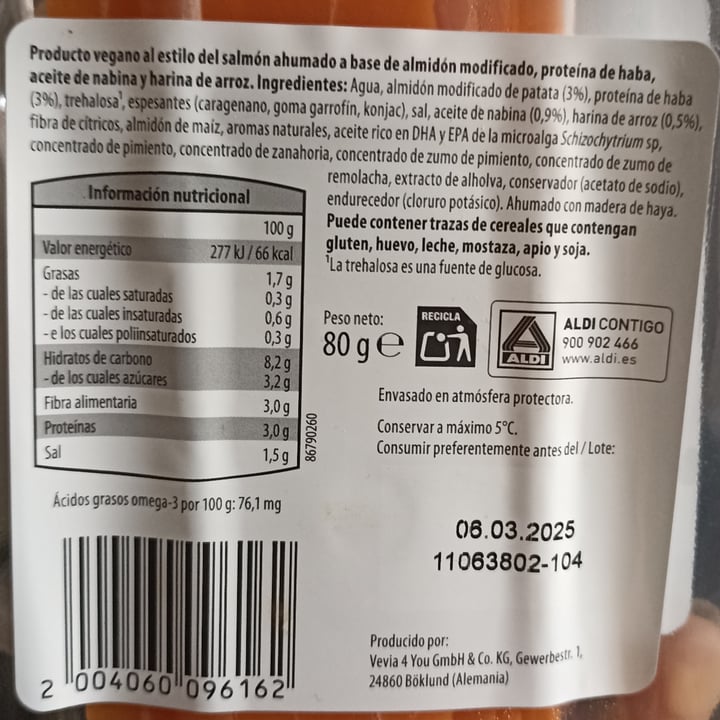 photo of MyVay Salmón ahumado vegano shared by @leiremarcs on  01 Apr 2025 - review