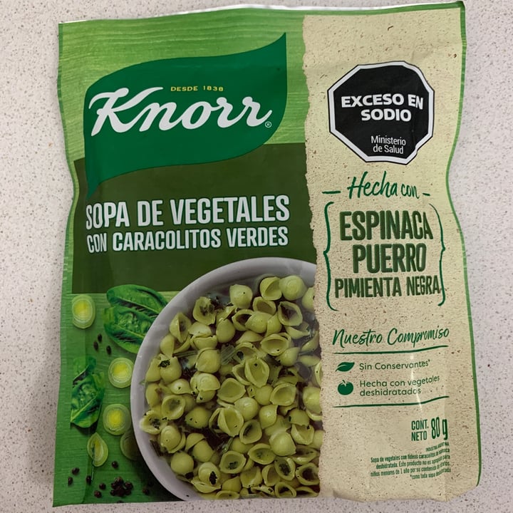 photo of Knorr Sopa de vegetales con Caracolitos verdes shared by @signorinaluciana on  02 Sep 2023 - review