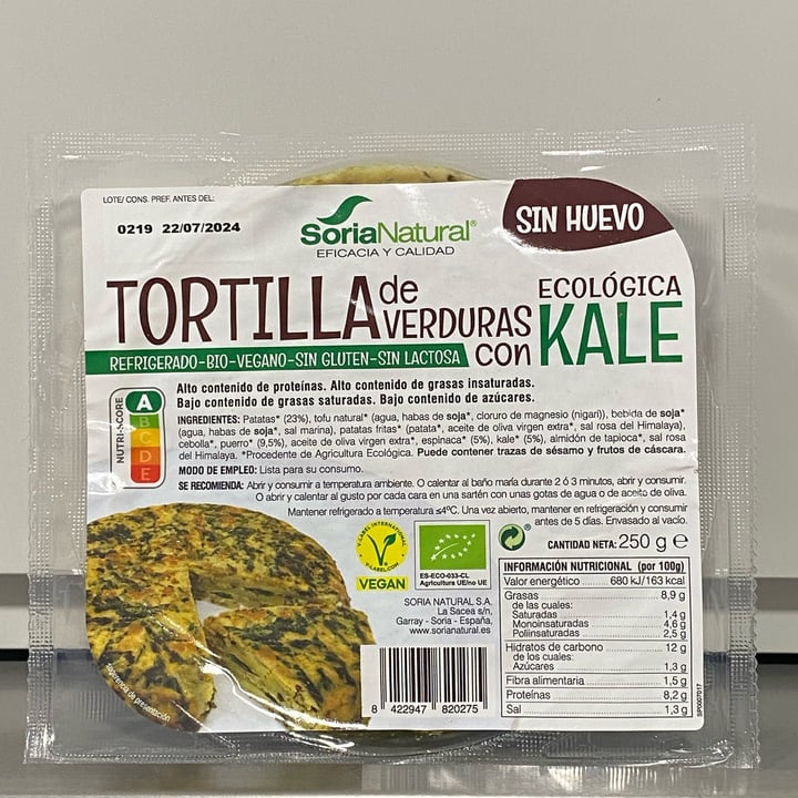 photo of Soria Natural Tortilla de Verduras con Kale shared by @lauratorrico on  21 May 2024 - review