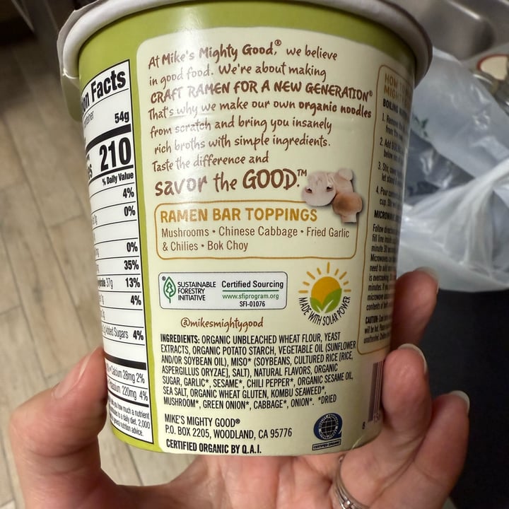 photo of Mike's Mighty Good Vegetarian Vegetable Ramen shared by @crazeedeysi on  20 Sep 2025 - review