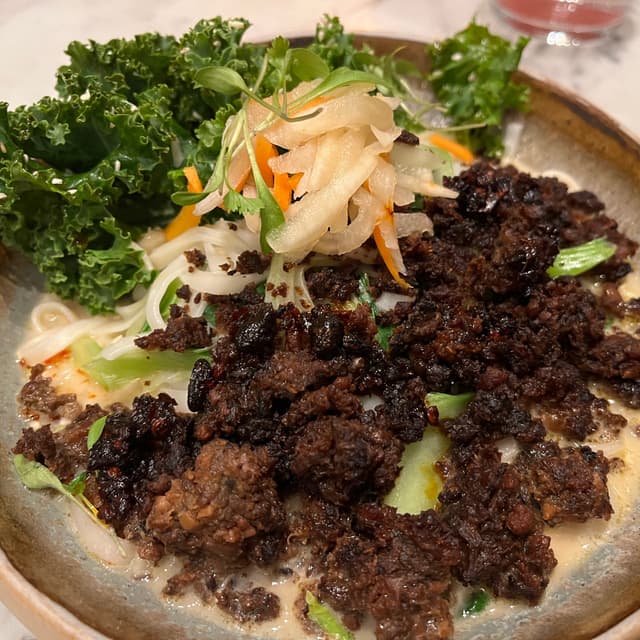 Photo of the dish “Shiitake Tempeh Tan Tan”