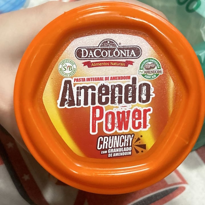 photo of DaColônia Pasta De Amendoim Integral Amendo Power Crunchy shared by @valentinealvim on  06 Nov 2024 - review