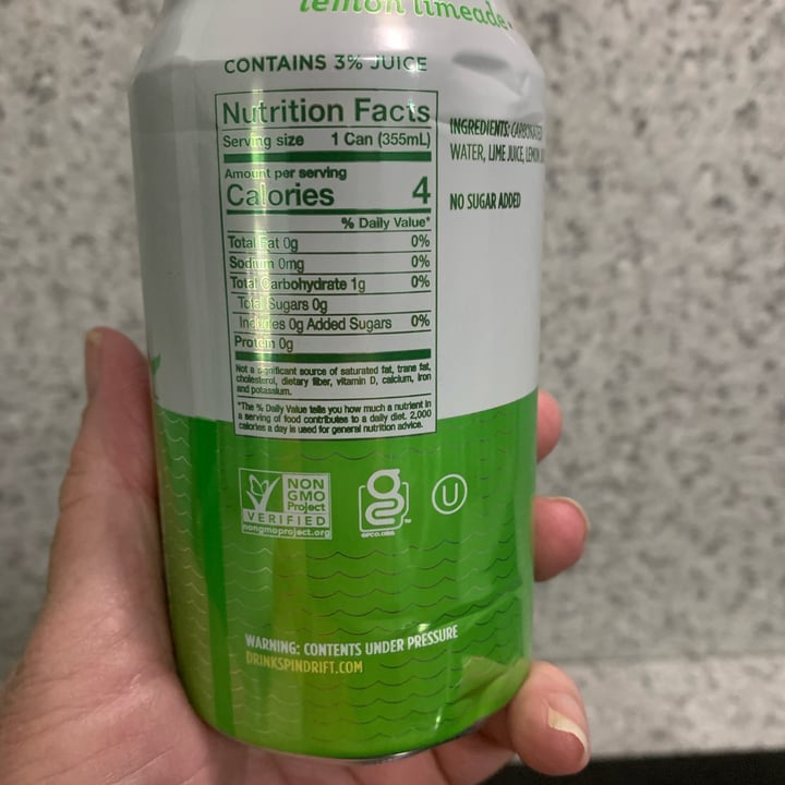 photo of Spindrift Lemon Limeade Sparkling Water shared by @onehungryvegan on  18 Apr 2024 - review