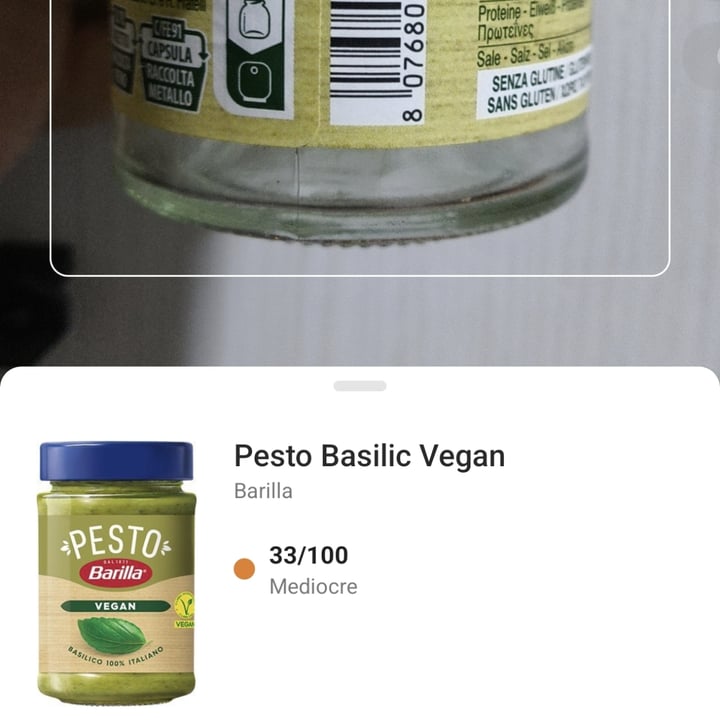 photo of Barilla Pesto Basilico Vegan shared by @fernandoveganboccia on  11 Nov 2024 - review