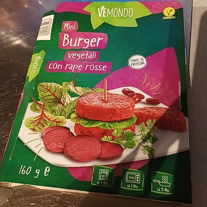 photo of Vemondo  2 Vegan Beetroot Burgers shared by @moniaferrato on  09 Jun 2024 - review