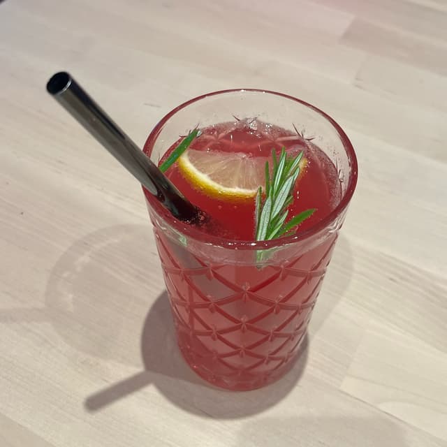 Photo of the dish “Homemade Pink Lemonade With Rosemary”