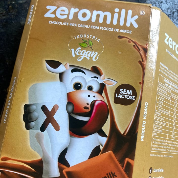 photo of Zeromilk Chocolate 40% Cacau com Flocos de Arroz shared by @gabrielli on  08 Mar 2024 - review