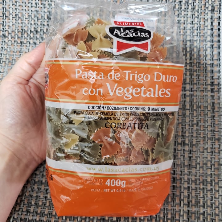 photo of Las Acacias Pasta de Trigo Duro con Vegetales - Corbatita shared by @vrgvegana on  10 Jul 2024 - review
