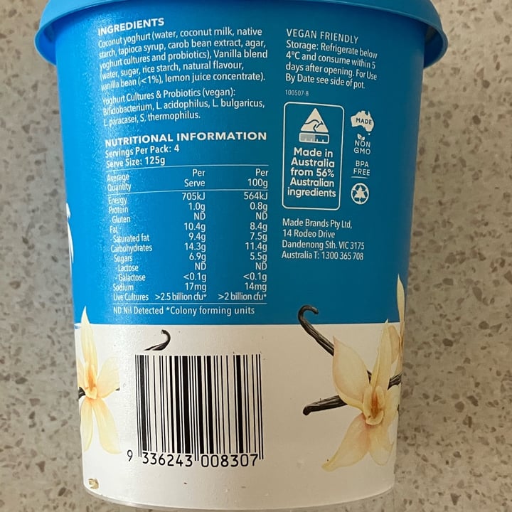 photo of Cocobella Cocobella Dairy Free Coconut Yogurt - Vanilla shared by @c0dy on  09 Dec 2023 - review