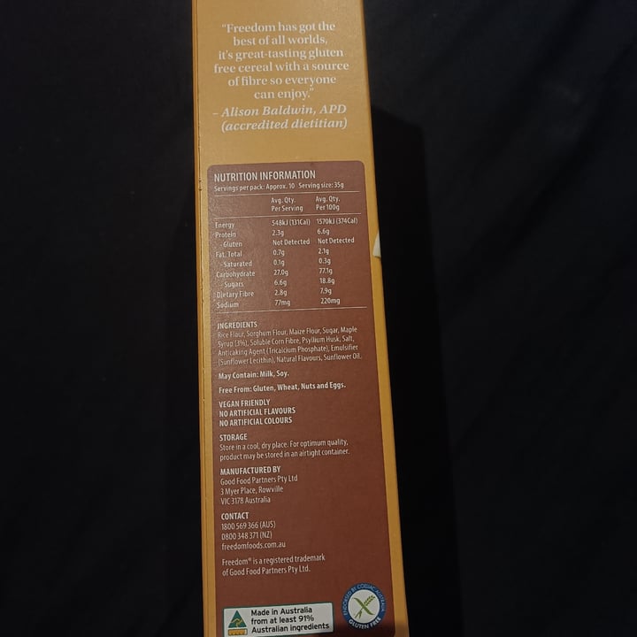 photo of Freedom Foods Maple Crunch shared by @tardisco on  13 May 2024 - review