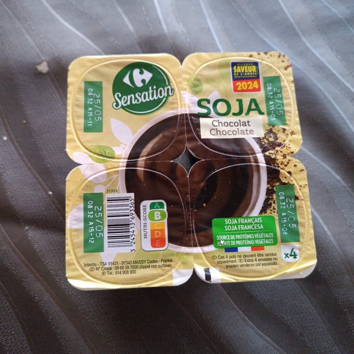 photo of Carrefour Sensation Yogurt soja chocolate shared by @rubenus on  04 May 2024 - review
