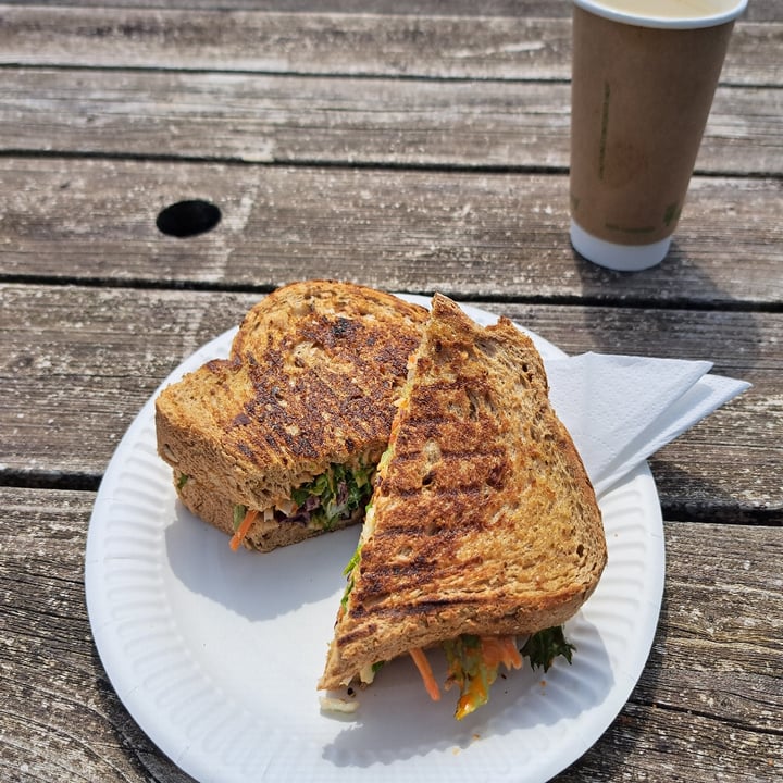 photo of Be Kind The Vegan Coffee Caravan BBQ Tempeh  avocado & slaw grilled sandwich shared by @trailrunningman on  09 May 2024 - review