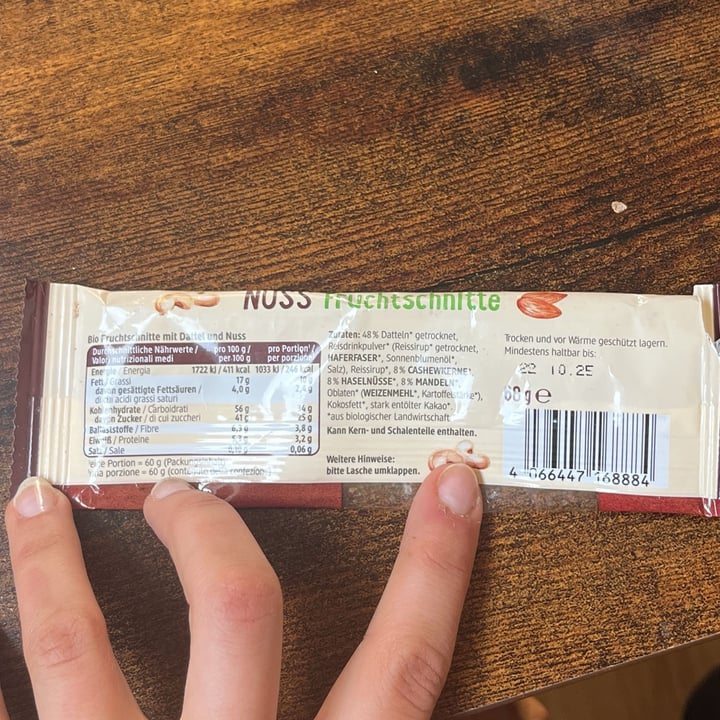 photo of dmBio Nuss Fruchtschnitte shared by @alessiatal on  20 May 2025 - review