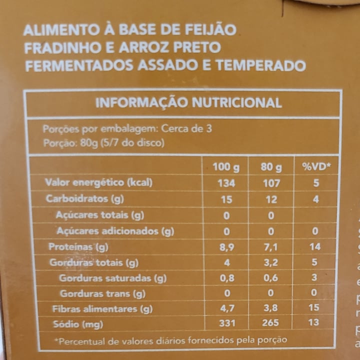 photo of Mun Discos de Tempê de Feijão Fradinho e Arroz Preto shared by @vrgvegana on  10 Jul 2024 - review