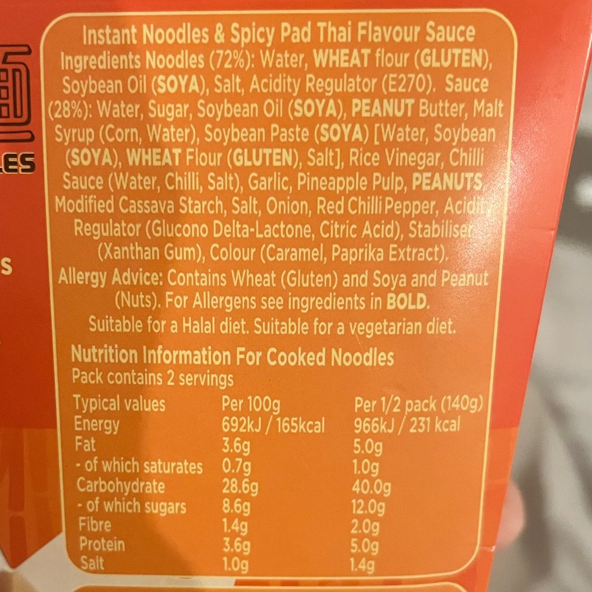 Spicy Pad Thai Instant Noodles from Num Num - Vegan Product Reviews ...