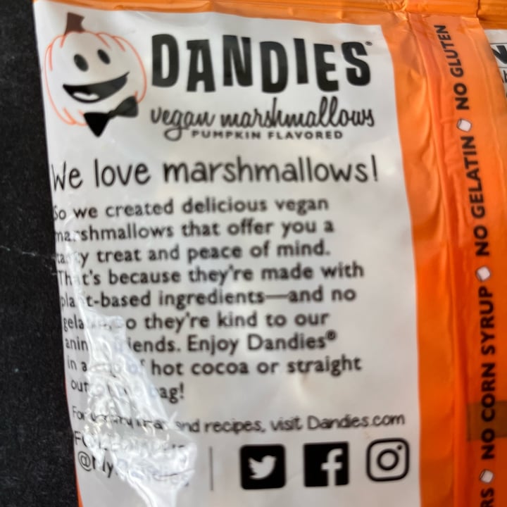 photo of Dandies Dandies Vegan Marshmallows Pumpkin Flavored shared by @bandita on  19 Dec 2024 - review