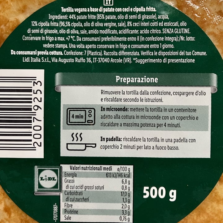 photo of Vemondo Vegan tortilla with chickpeas and onion shared by @anto- on  13 Jan 2025 - review