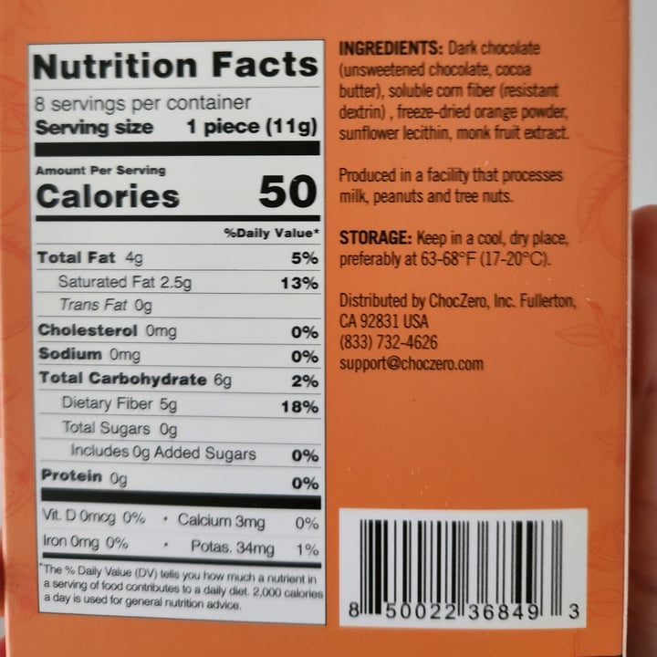 photo of Choc Zero Dark Chocolate Orange Squares shared by @rosieb33 on  30 Mar 2025 - review