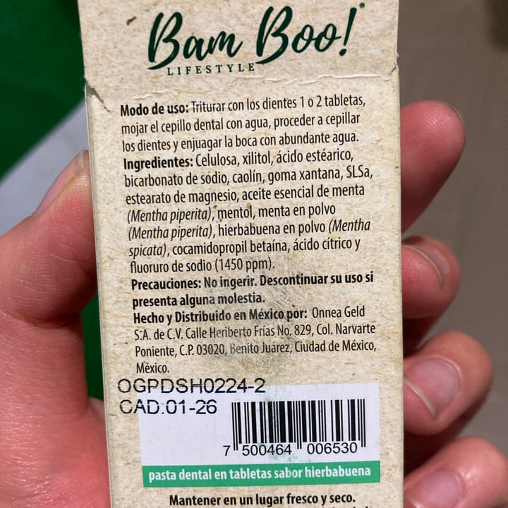 photo of Bam boo Pasta Dental Sabor Hierbabuena shared by @lorenahigueron on  26 Apr 2024 - review
