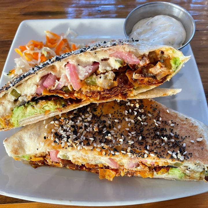 photo of Two Dollar Radio Headquarters Buffalo Eggplant, Bakun, & Avocado Tortuga shared by @rpaidikondala on  04 Oct 2023 - review