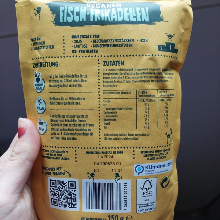 photo of GREENFORCE vegane fisch-frika shared by @frendssnotfood on  23 Apr 2024 - review