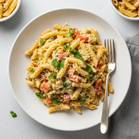 Quick & Creamy Vegan Cheesy Pasta: Easy Dairy-Free Dinner with Olive Oil Cubes
