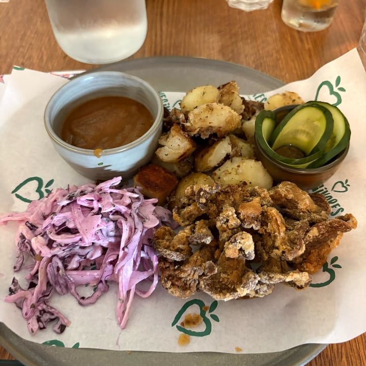 photo of Vegivores kentucky fried oyster mushroom burger with hashed potatoes shared by @chrisj on  06 Jul 2025 - review