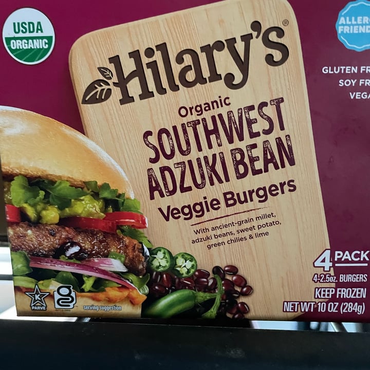 photo of Hilary's Organic Southwest Adzuki Bean Veggie Burgers shared by @julie4theanimals on  10 Oct 2023 - review