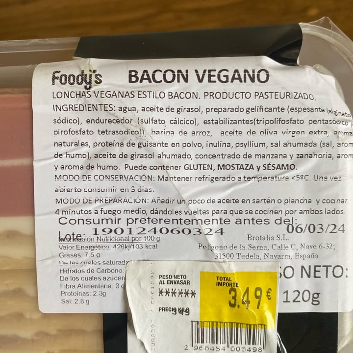 photo of foody's Bacon shared by @sabela on  16 Mar 2024 - review