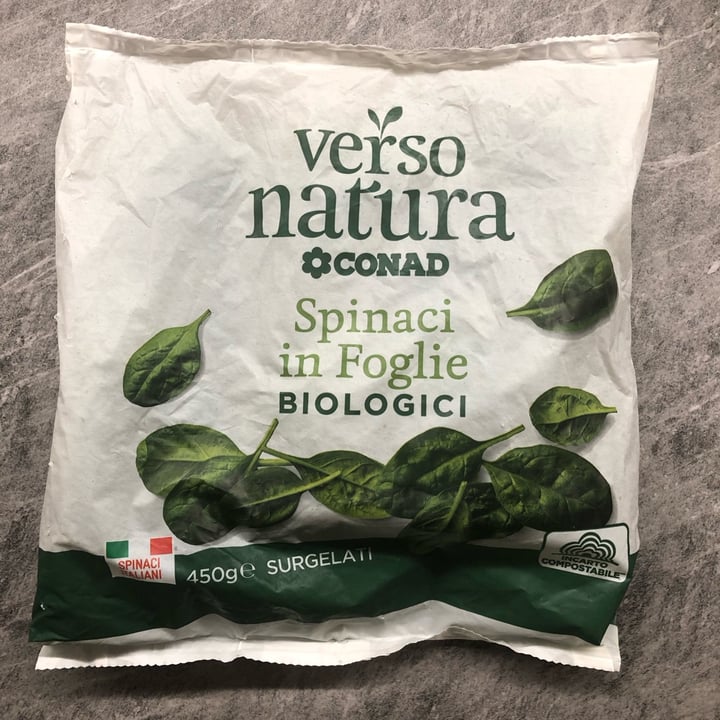 photo of Verso Natura Conad Veg Spinaci in foglie bio shared by @glottaveg93 on  12 Nov 2023 - review