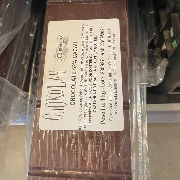 photo of Chokolah Barra De chocolate 62% Cacau shared by @deborahdevi on  22 Nov 2023 - review
