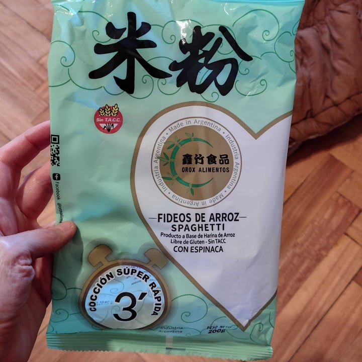 photo of Orox alimentos Fideos de arroz spaghetti con espinaca shared by @ncdn on  25 Sep 2025 - review