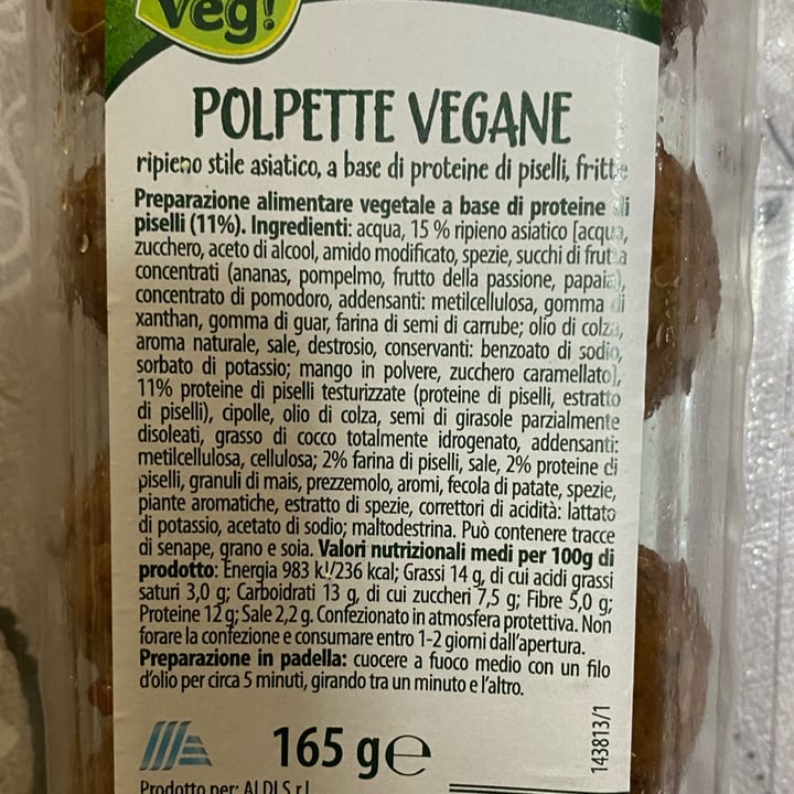 photo of Just Veg! (ALDI Italy) polpette vegane con ripieno Asiatico shared by @ccarlottaa on  27 Sep 2023 - review
