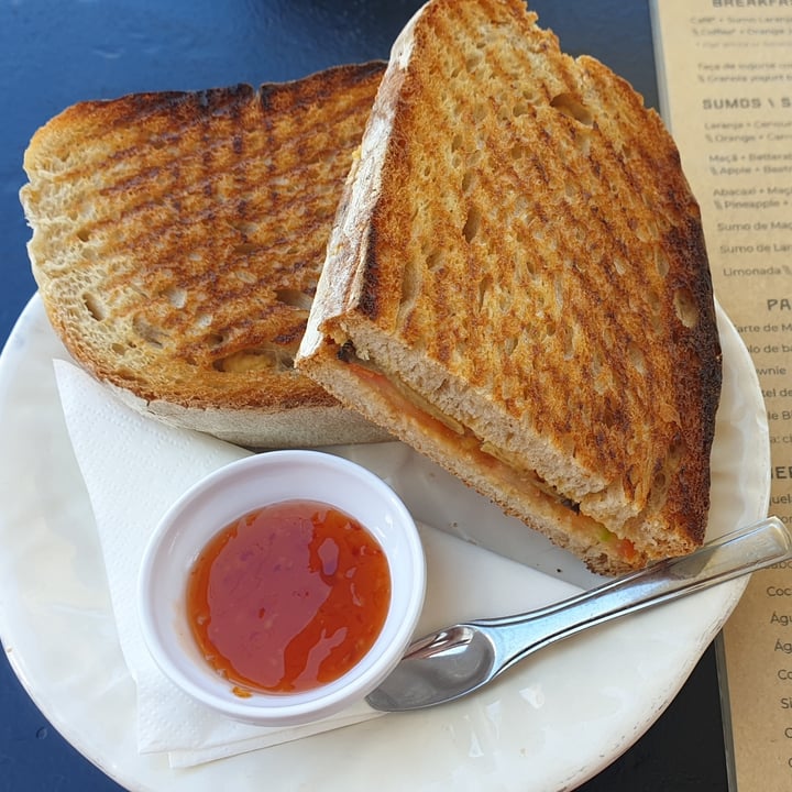 photo of XS Cafe Toasted Grilled Eggplant Tomato, Hummus, Salad shared by @compassionate1candy on  30 Sep 2025 - review