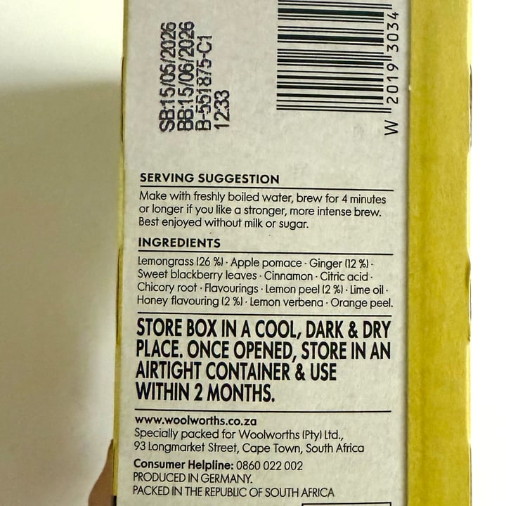 photo of Woolworths Food Lemon & Ginger Root Tea shared by @nikki-c on  20 Mar 2025 - review