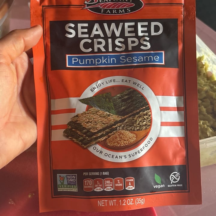 photo of Seapoint Farms Seaweed Crisps Pumpkin Sesame shared by @veganads on  27 Sep 2025 - review