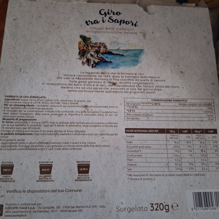 photo of Giro tra i sapori d'Italia Farinata di ceci shared by @lorychan78 on  20 May 2024 - review