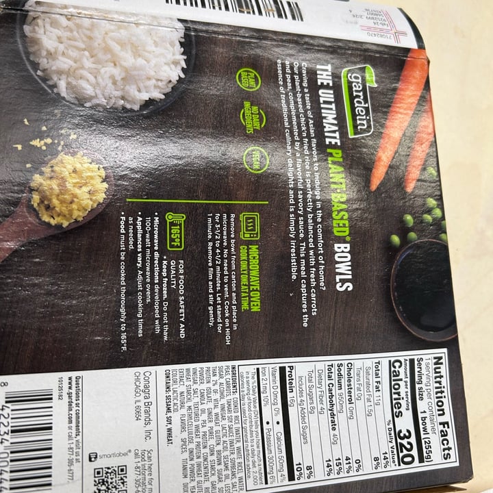 photo of Gardein Ultimate plant based bowls chicken fried rice shared by @justsomeenby on  08 Jul 2024 - review