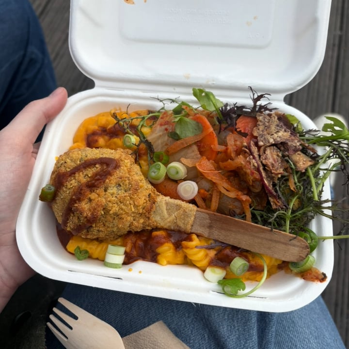 photo of My Goodness nacho mac n cheese with a mushroom drumstick shared by @nikivisser on  16 May 2025 - review