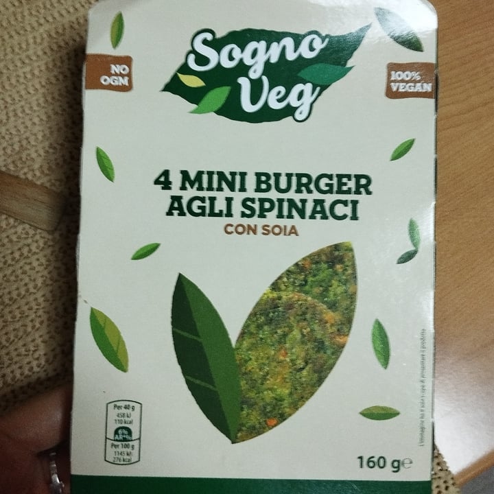 photo of Sogno Veg  - burger soia Mini Burger agli spinaci shared by @miriampann on  30 Dec 2023 - review