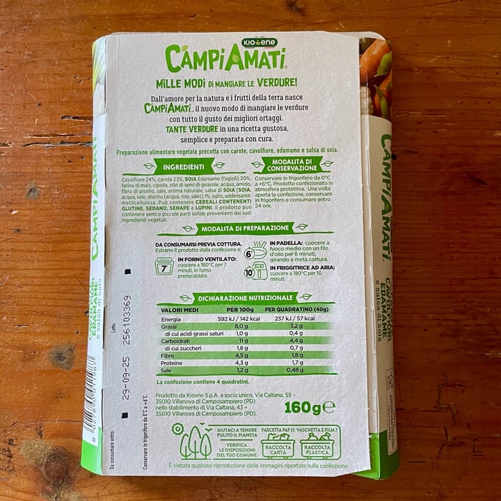 photo of Kioene Campi Amati Quadratini con carote, cavolfiori, edamame shared by @antonellaboschi on  25 Sep 2025 - review