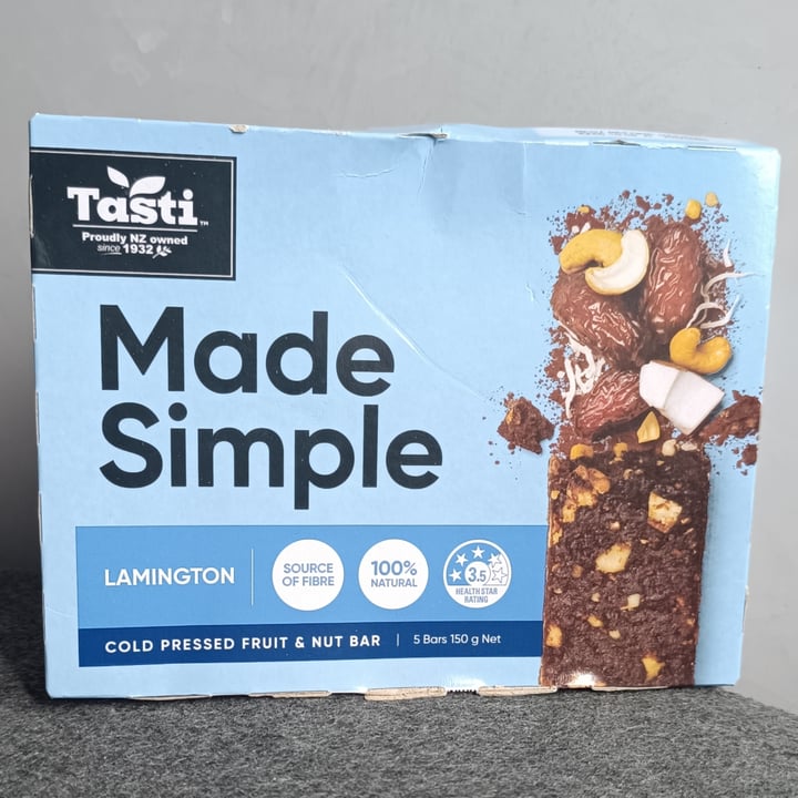 photo of Tasti Made Simple Lamington Cold Pressed Fruit & Nut Bar shared by @torero on  12 Jul 2025 - review