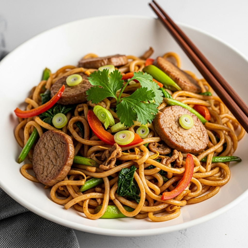 Finished Vegan Udon Stir-Fry