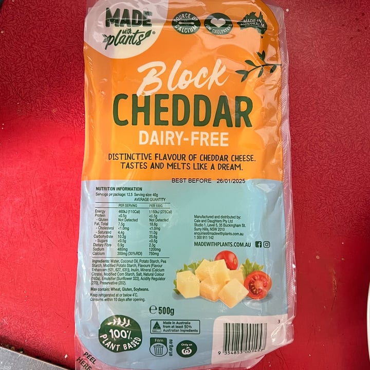 photo of Made With Plants Dairy Free Cheddar Block shared by @vegan-friendly on  23 Aug 2024 - review
