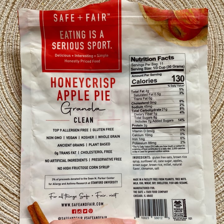 photo of The Safe + Fair Food Company Honeycrisp Apple Pie Granola shared by @lynsire on  06 Mar 2024 - review