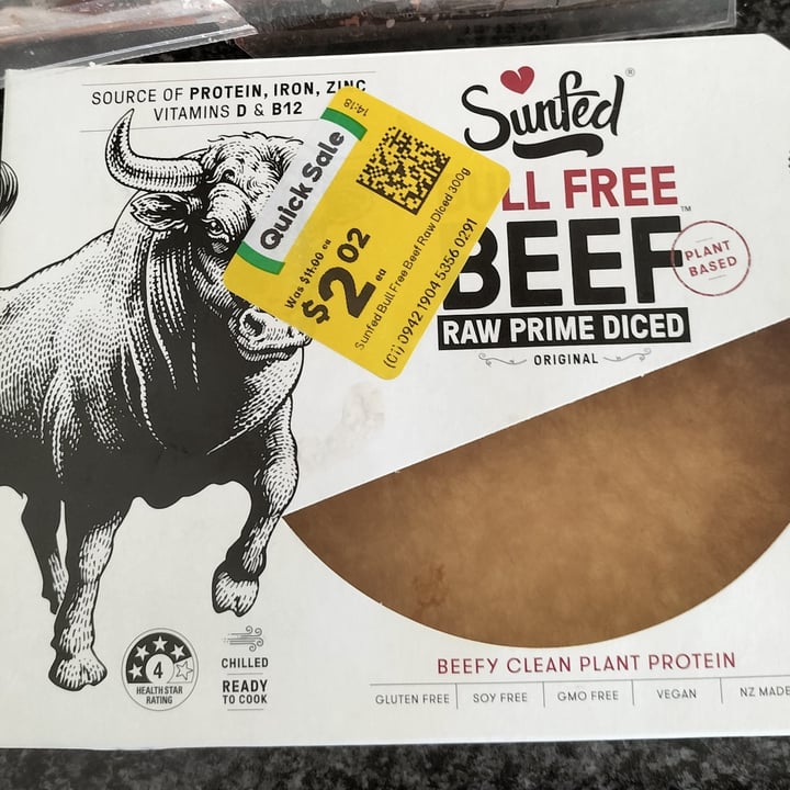 photo of Sunfed Sunfed® Bull Free Beef™ Raw Prime DICED shared by @helenevegan on  14 Nov 2023 - review