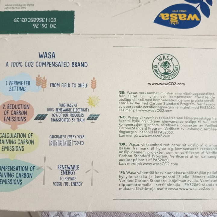 photo of Wasa Gluten Free Original Crisp Bread shared by @sabatoalmercato on  21 Aug 2025 - review