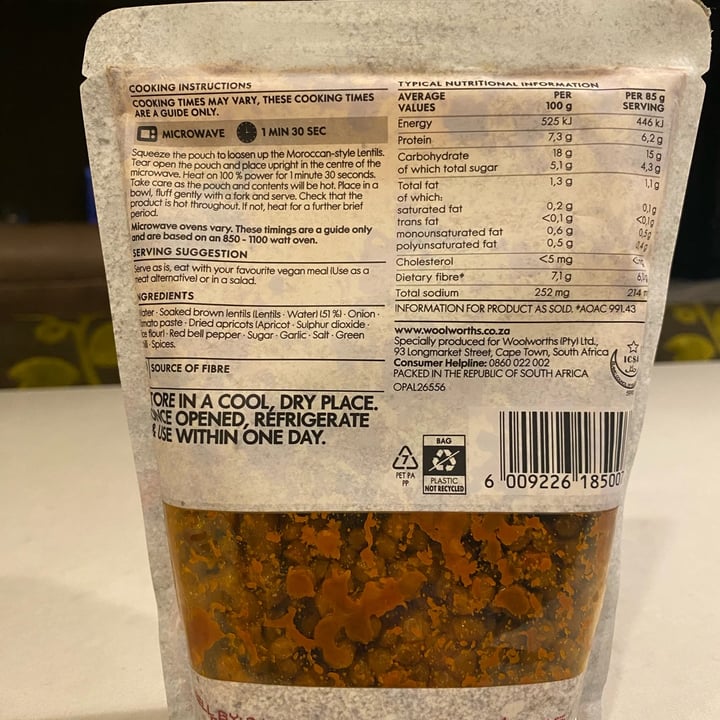 photo of Woolworths Food Moroccan-Style Lentils shared by @neale on  20 Sep 2023 - review